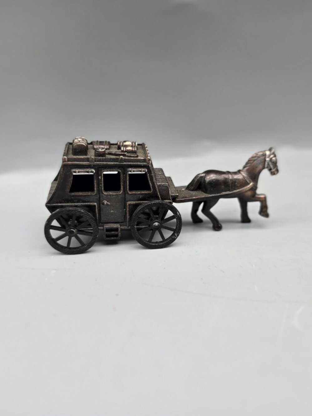 Vintage Die-Cast Metal Horse Drawn Stagecoach Pencil Sharpener